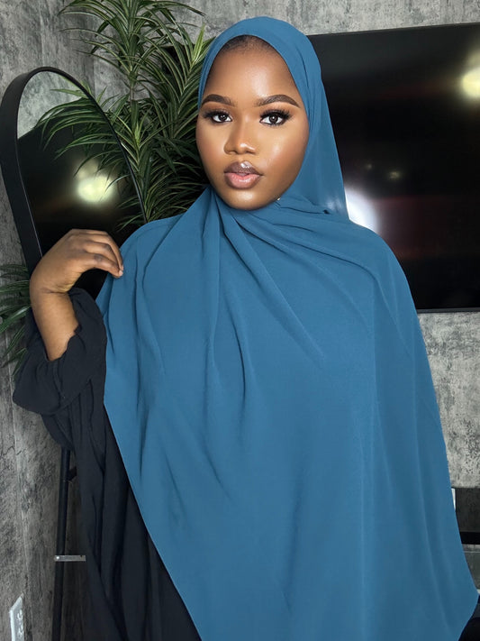 Gray Blue Chiffon Hijab